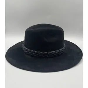 FREE PEOPLE x ASN Melrose Rancher Hat BLACK SUEDE W/ BRAIDED LEATHER BAND, SMALL Free People x ASN Los Angeles | Accessories | Free People X  main image 4